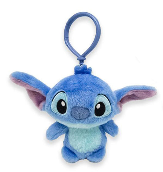 Disney Lilo un Stitch zila 3D plīša figūriņa ar āķi, somas dekorāciju 12 cm