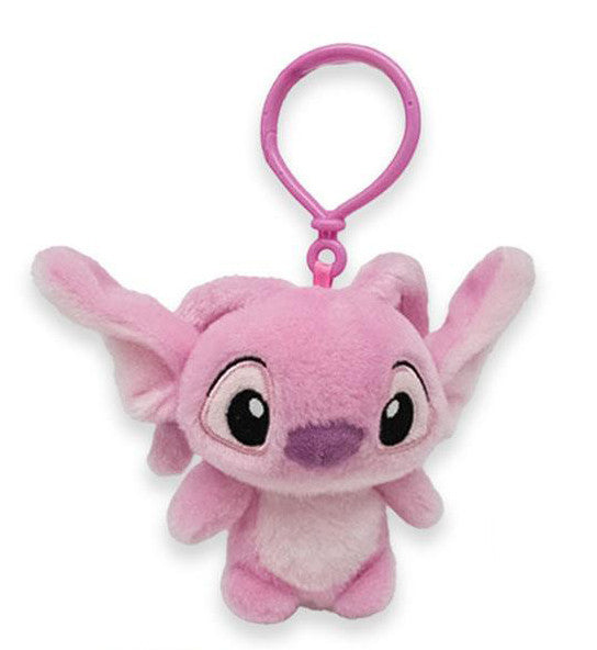 Disney Lilo un Stitch rozā 3D plīša figūriņa ar āķi, somas aksesuāru 12 cm
