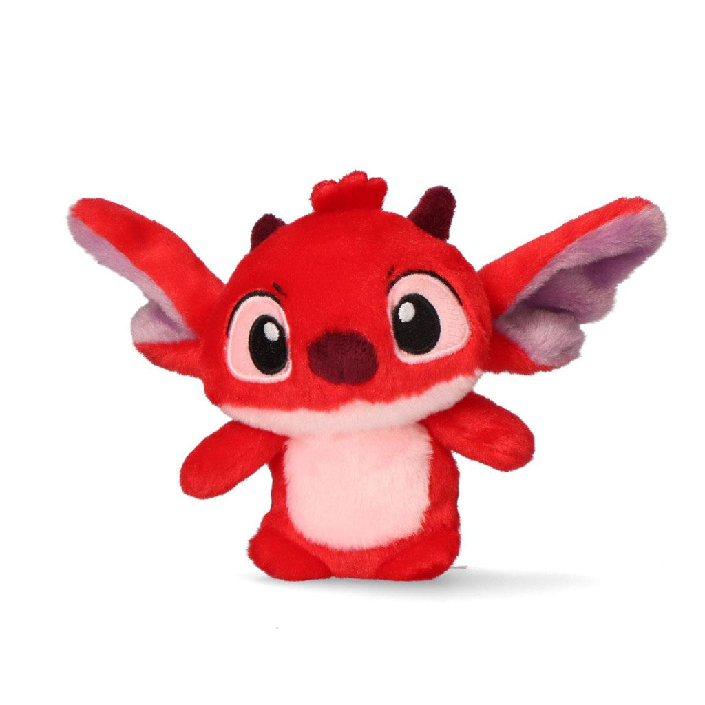 Disney Lilo un Stitch rozā-sarkanā 3D plīša figūriņa ar pakaramo, somas piekariņu 12 cm