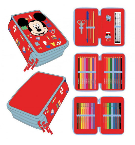 Disney Mickey trīs līmeņu pildīts zīmuļu maciņš
