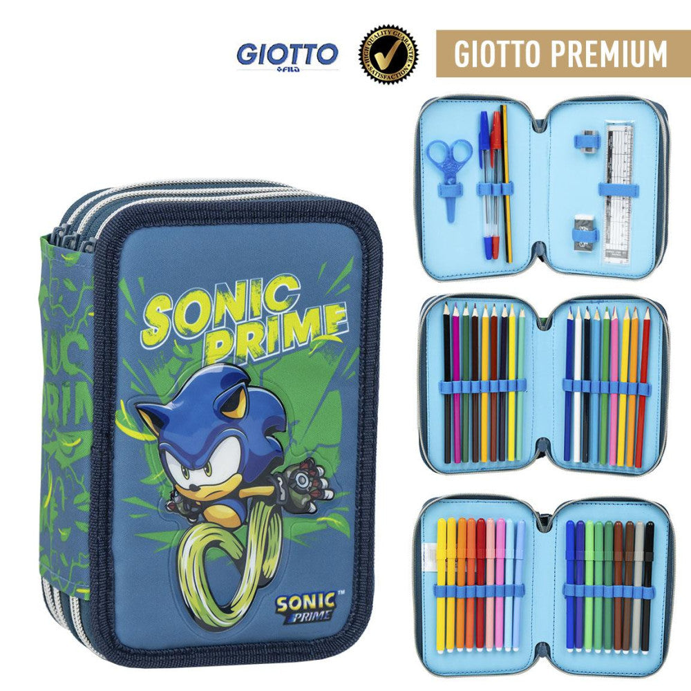 Sonic the Hedgehog Prime Sonic the Hedgehog pildīts zīmuļu maciņš 3 līmeņi