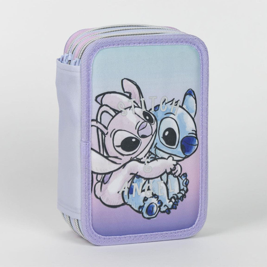 Disney Lilo un Stitch eņģeļa 3 līmeņu pildīts zīmuļu maciņš