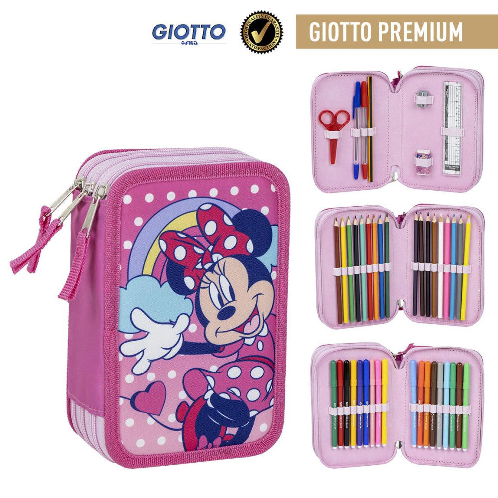 Disney Minnie Dots pildītais zīmuļu maciņš, 3 līmeņi