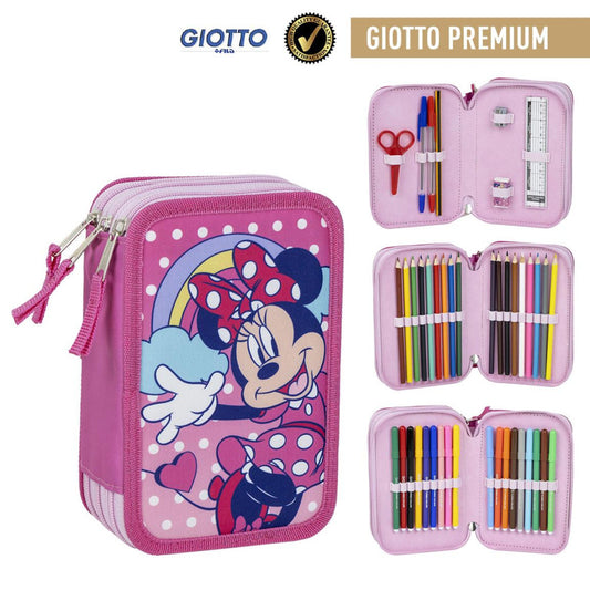 Disney Minnie Dots pildītais zīmuļu maciņš, 3 līmeņi