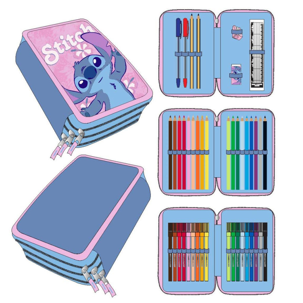 Disney Lilo un Stitch Hibiscus trīsslāņu pildīts penālis