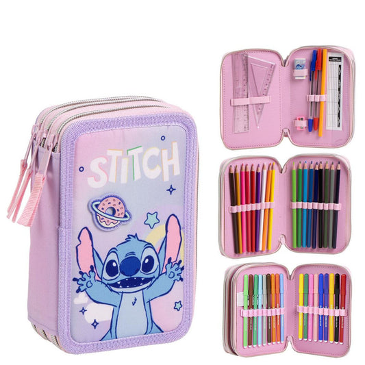 Disney Lilo un Stitch Universe trīs līmeņu pildīts zīmuļu maciņš