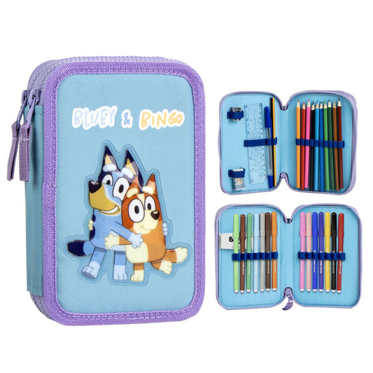 Bluey Bingo divu līmeņu pildīts zīmuļu maciņš