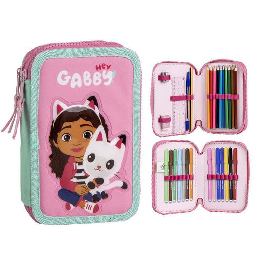 Gabby's Dollhouse Hey pildītais zīmuļu maciņš, divstāvu