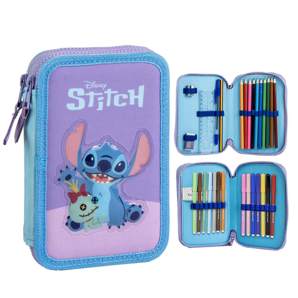 Disney Lilo un Stitch Scrump pildīts zīmuļu maciņš ar 2 līmeņiem