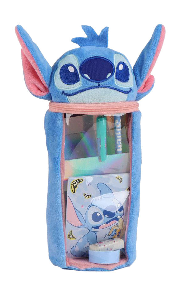Disney Lilo un Stitch zils plīša pildīts zīmuļu maciņš