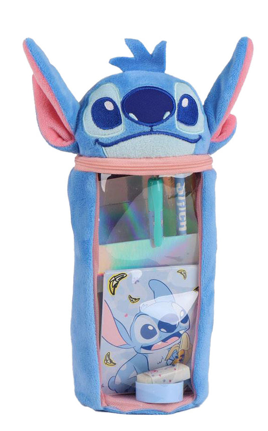 Disney Lilo un Stitch zils plīša pildīts zīmuļu maciņš