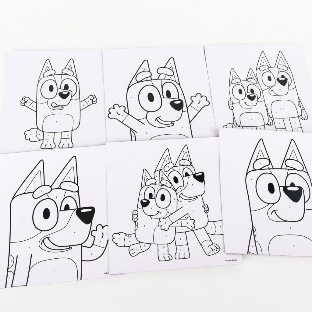Bluey To Wave krāsa pēc skaitļiem