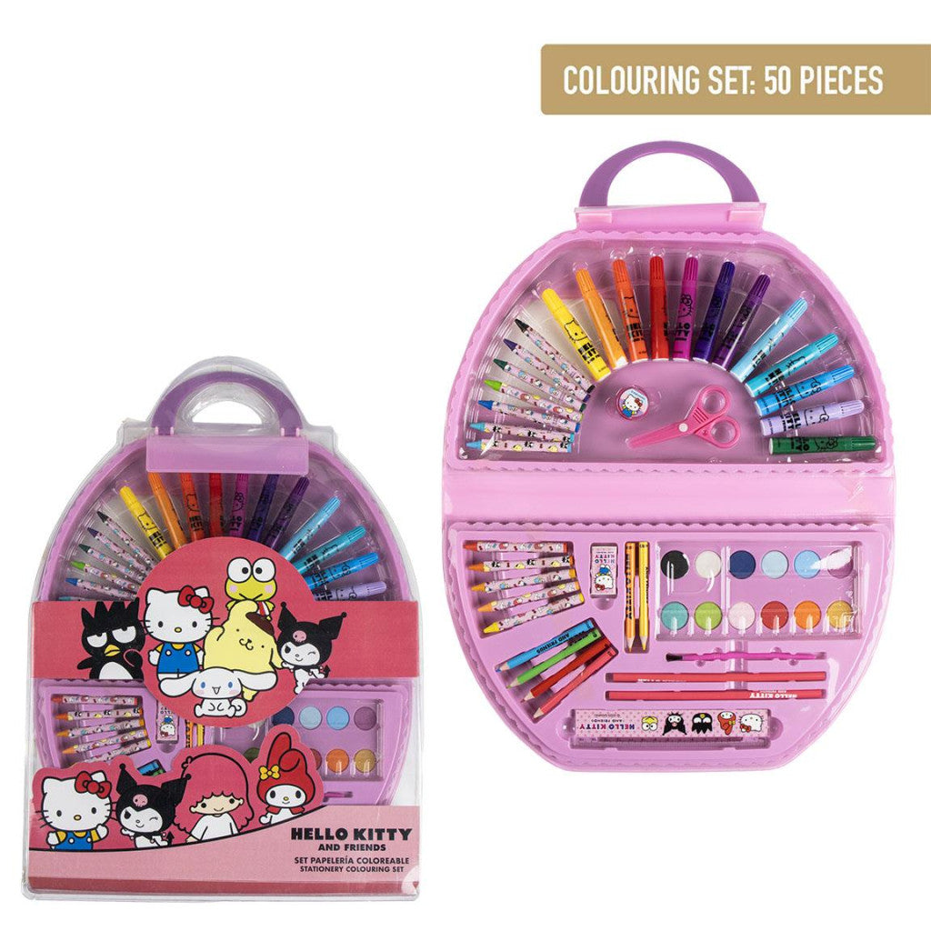 Hello Kitty Friends 50 daļu kancelejas piederumu komplekts