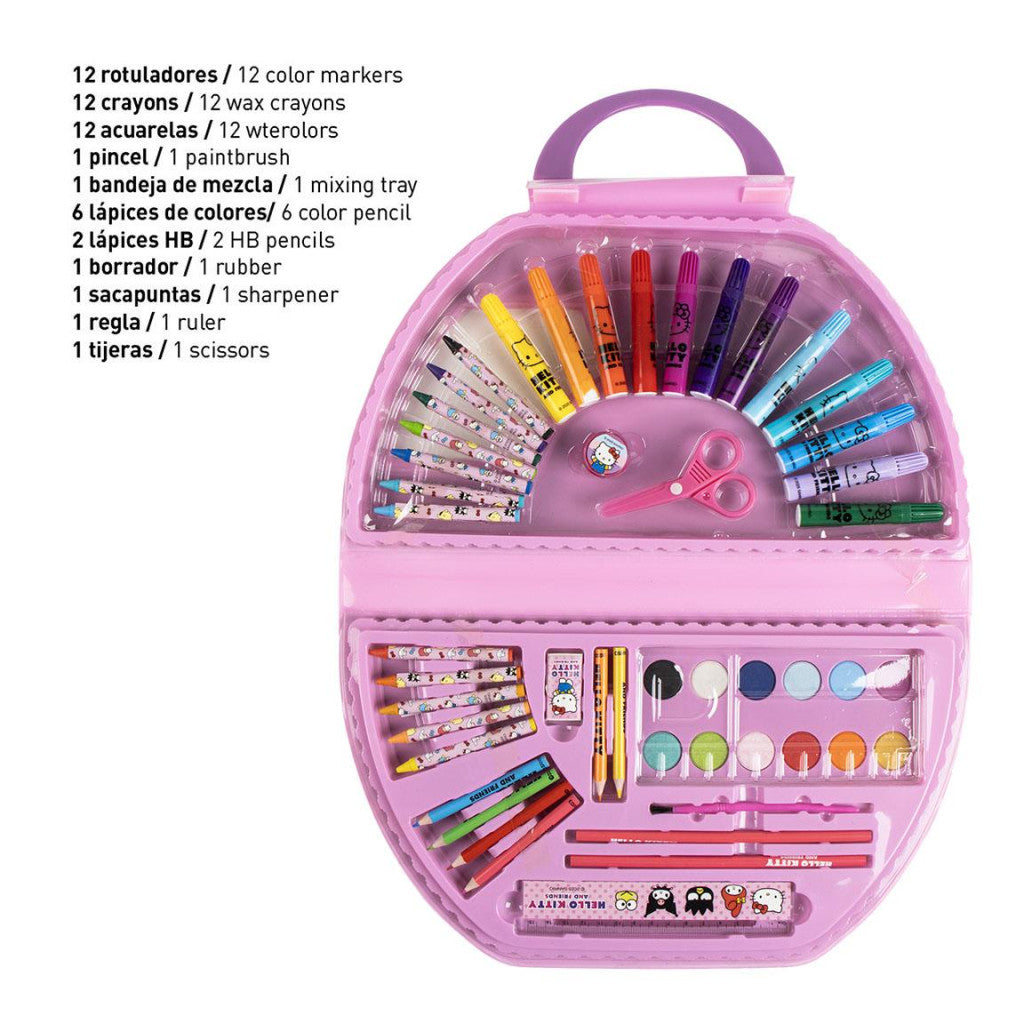 Hello Kitty Friends 50 daļu kancelejas piederumu komplekts