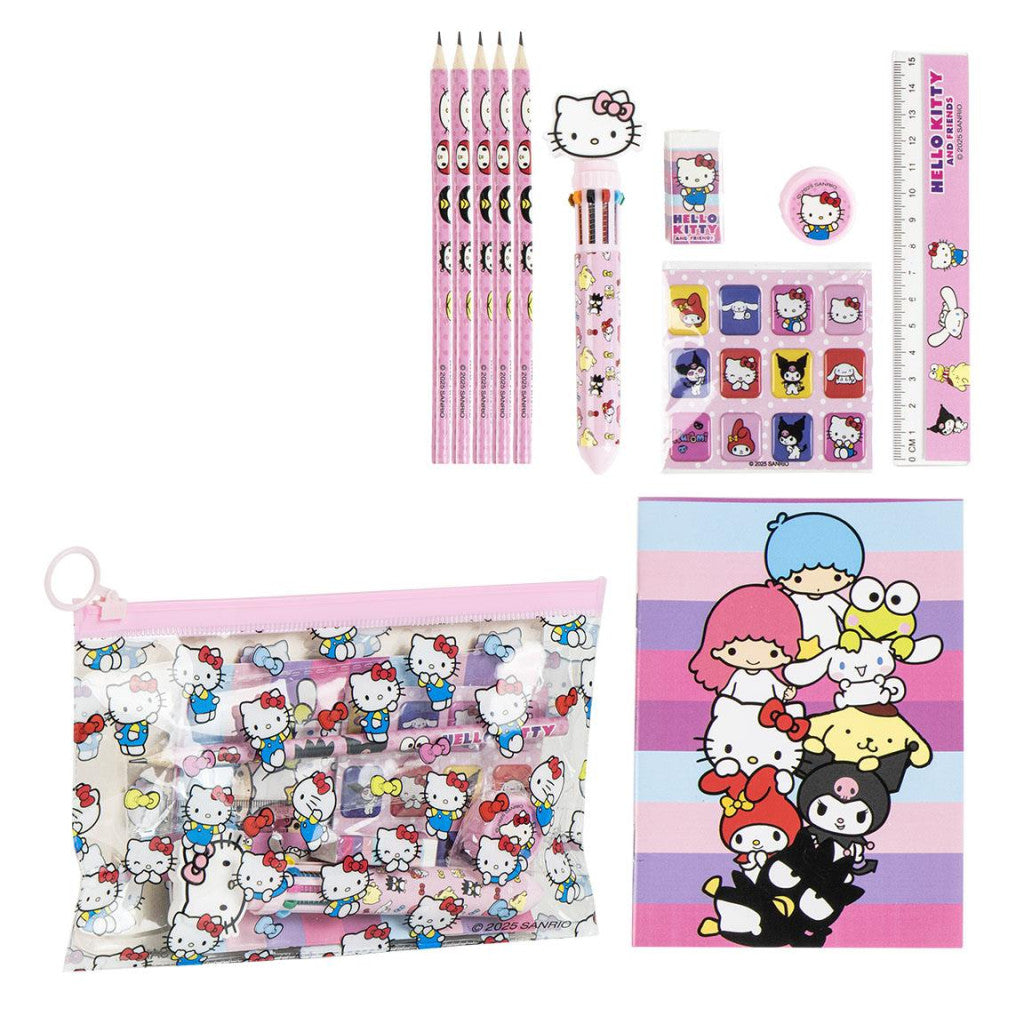 Hello Kitty Friends rozā rakstāmlietu komplekts