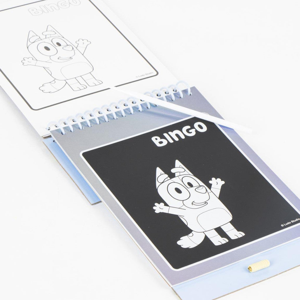 Bluey Bingo momentloterijas zīmēšanas un krāsojamo kartīšu komplekts