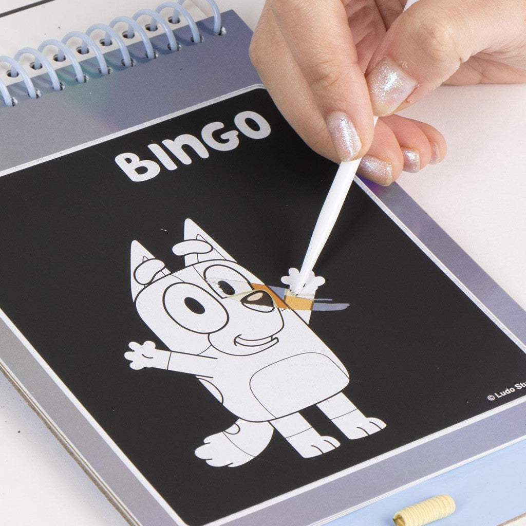 Bluey Bingo momentloterijas zīmēšanas un krāsojamo kartīšu komplekts