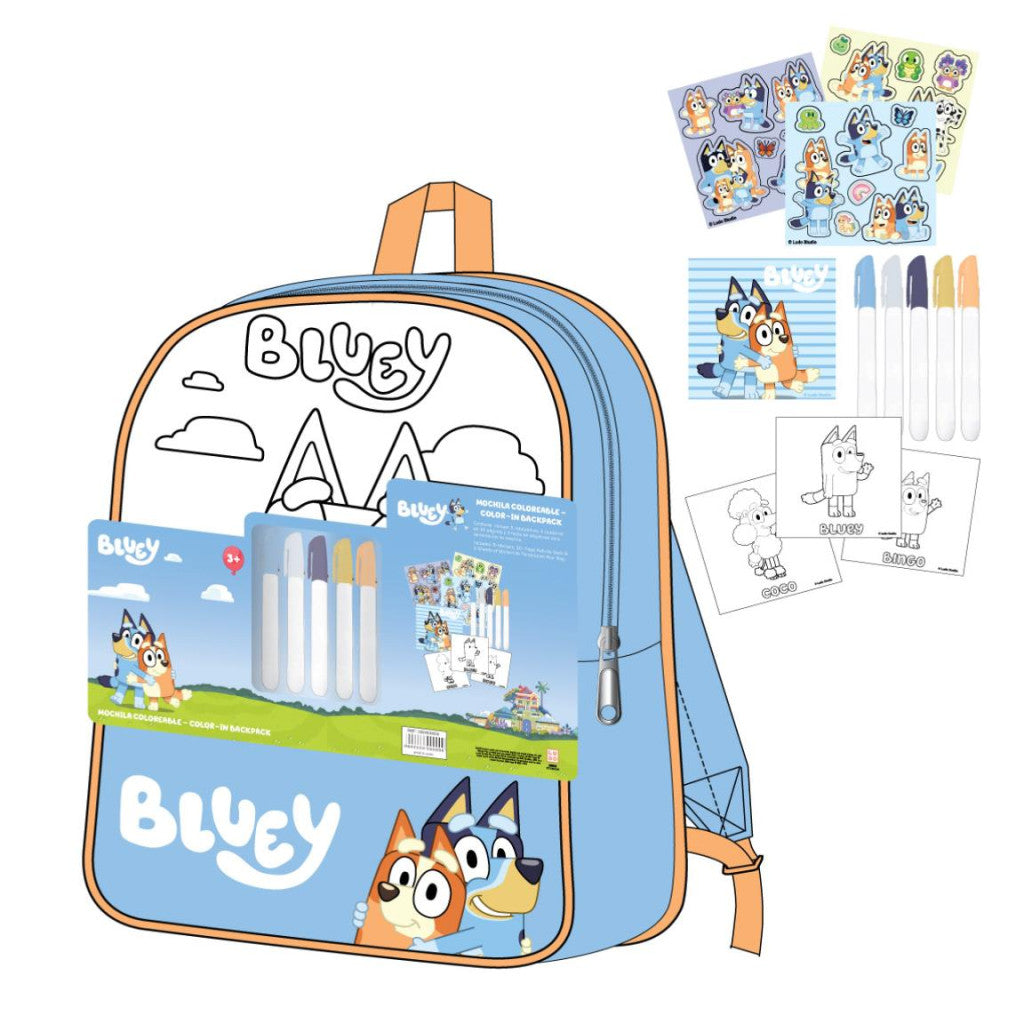 Bluey Friends krāsojamā mugursoma, soma 38 cm