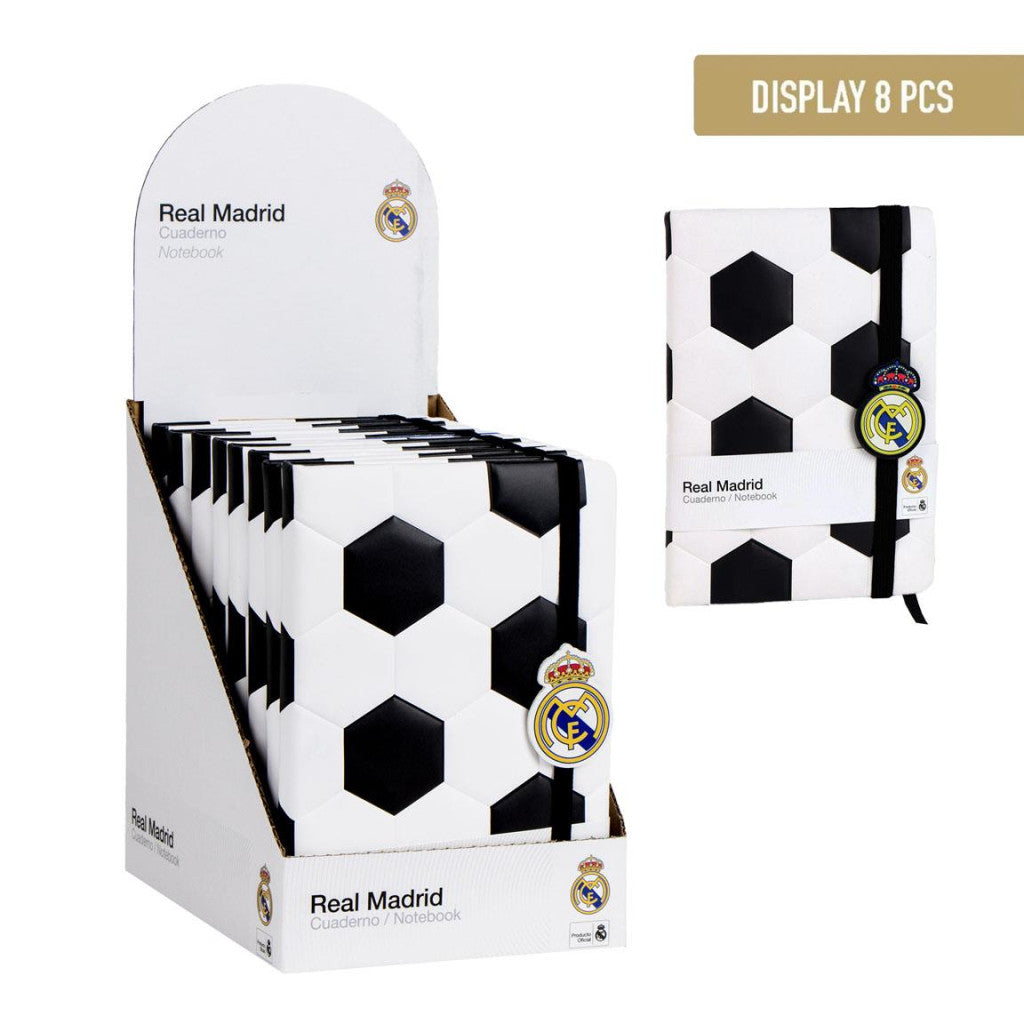 Polsterēta piezīmju grāmatiņa ar līniju un Real Madrid Ball