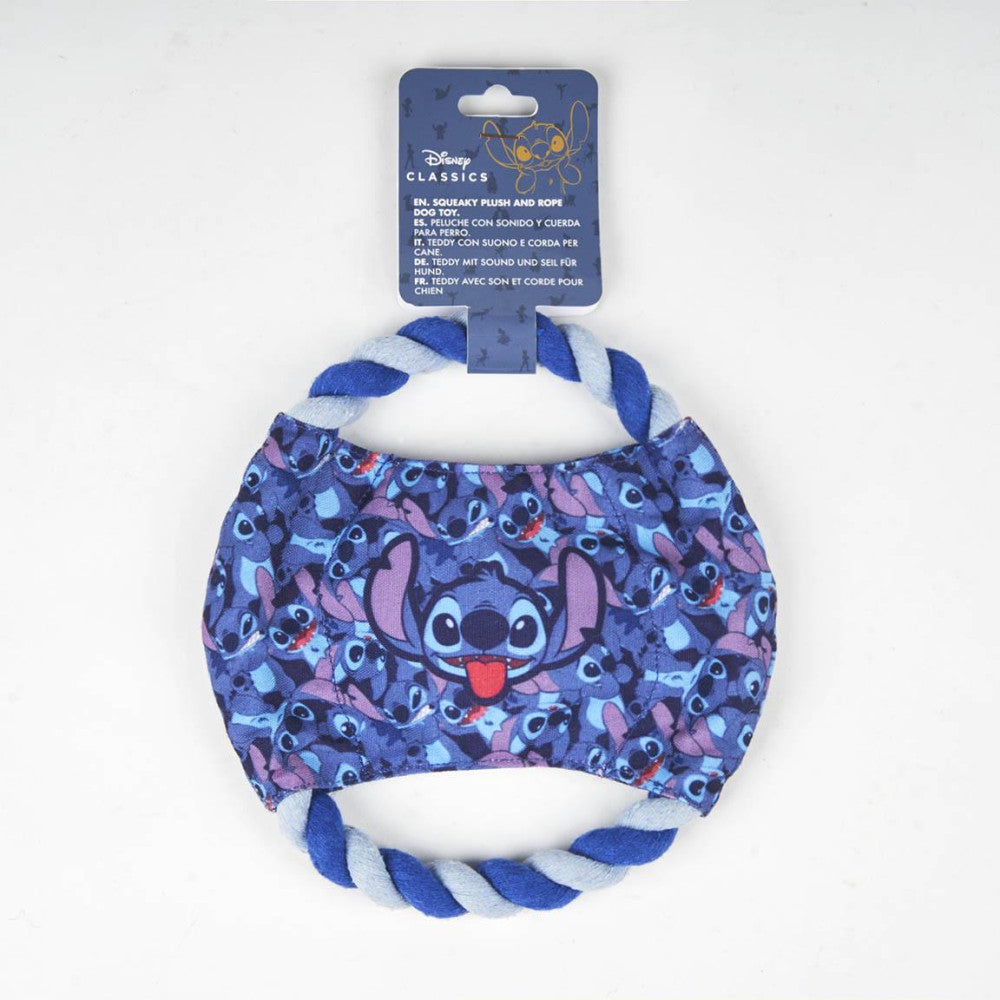 Disney Lilo un Stitch pīkstošā frisbija un virves rotaļlieta suņiem