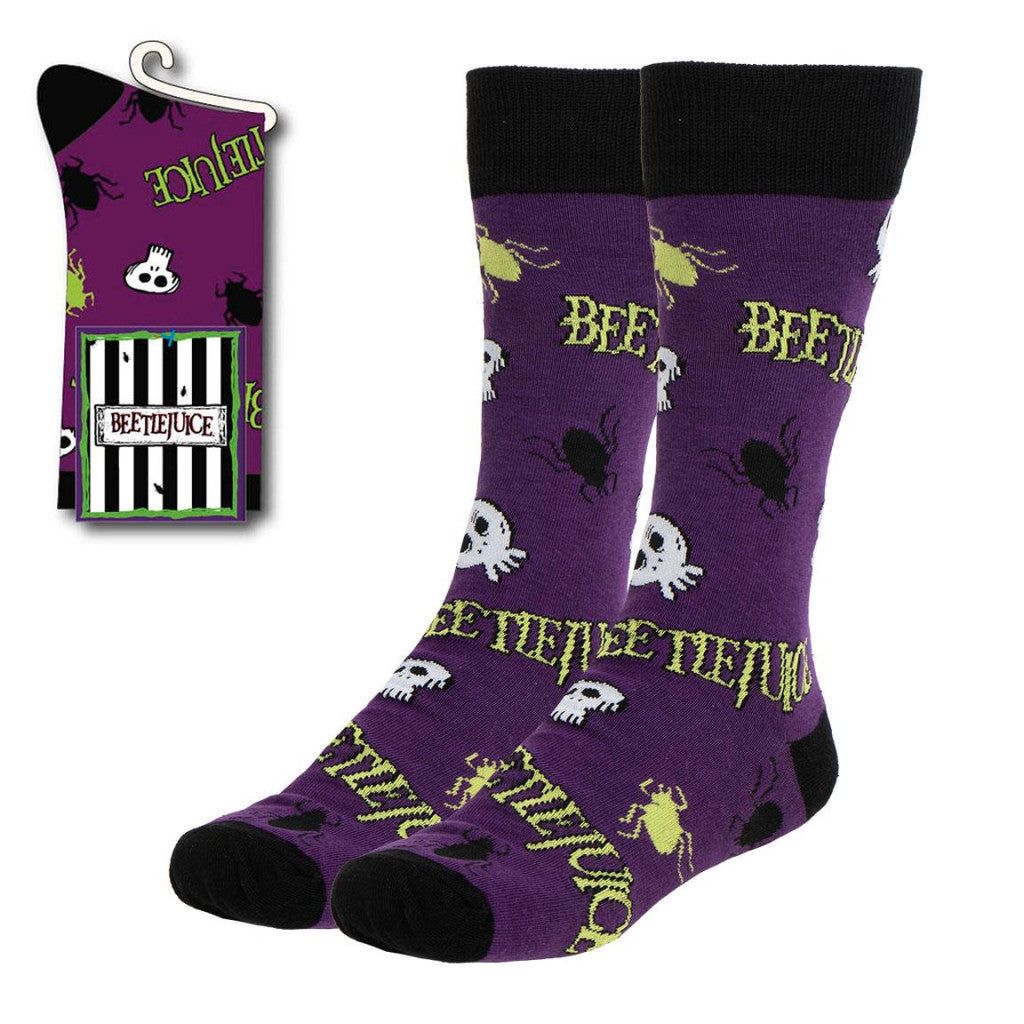 Beetlejuice Purple pieaugušo garās zeķes 38/45