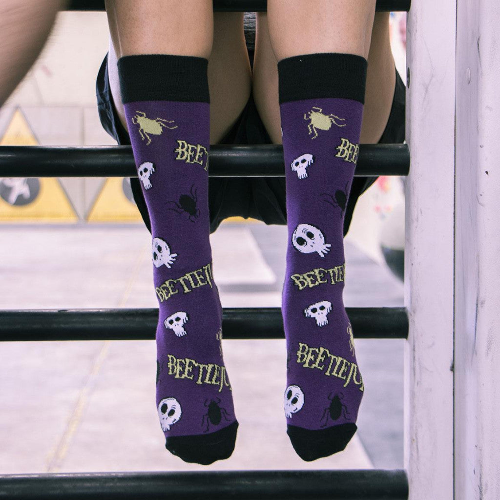Beetlejuice Purple pieaugušo garās zeķes 38/45