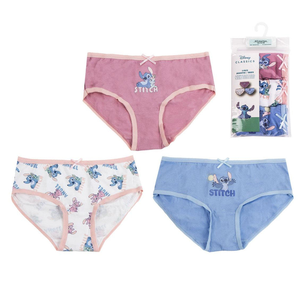 Disney Lilo un Stitch Angel bērnu apakšveļa, biksītes 3 gab./iepakojumā 4-10 gadi
