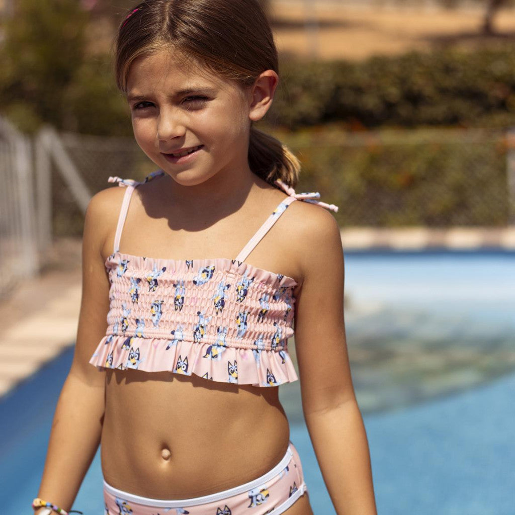 Bērnu peldkostīms "Bluey Peach", bikini, vecums 2-6 gadi