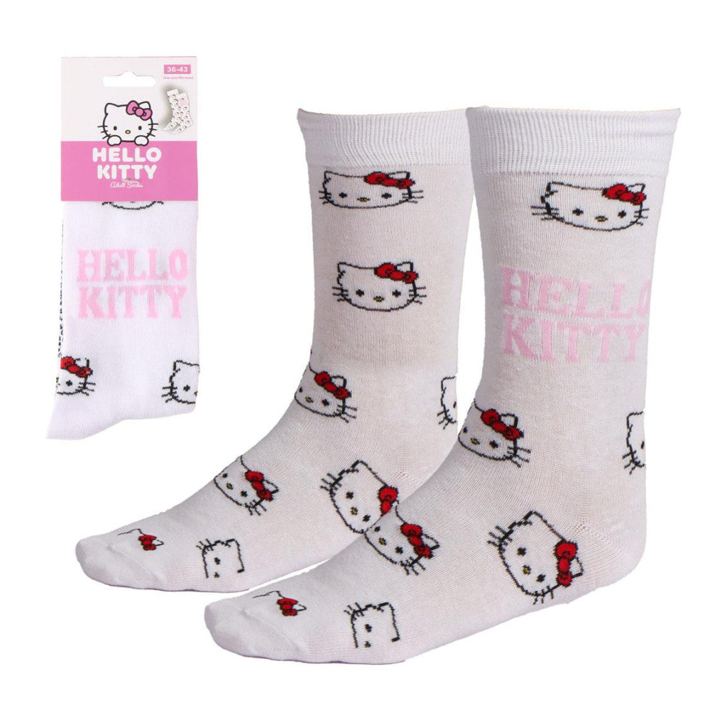 Hello Kitty baltas pieaugušo garās zeķes 36/43