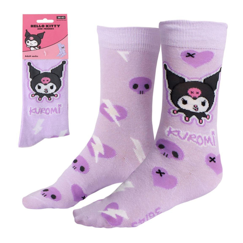 Hello Kitty Kuromi violetas pieaugušo garās cauruļzeķes 36/43