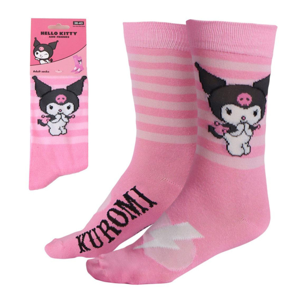Hello Kitty Kuromi rozā garās zeķes pieaugušajiem 36/43