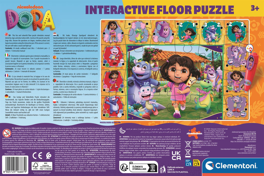 Dora the Explorer Adventure interaktīvā 24 daļu puzle Clementoni