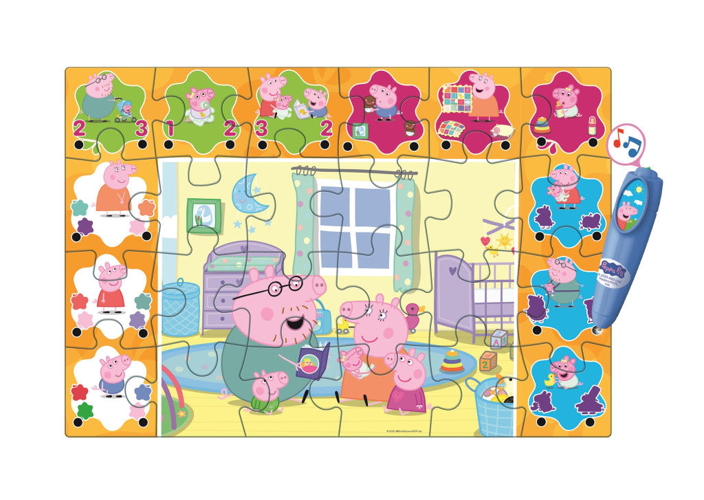 Peppa Pig Reading interaktīva 24 gabalu puzle Clementoni