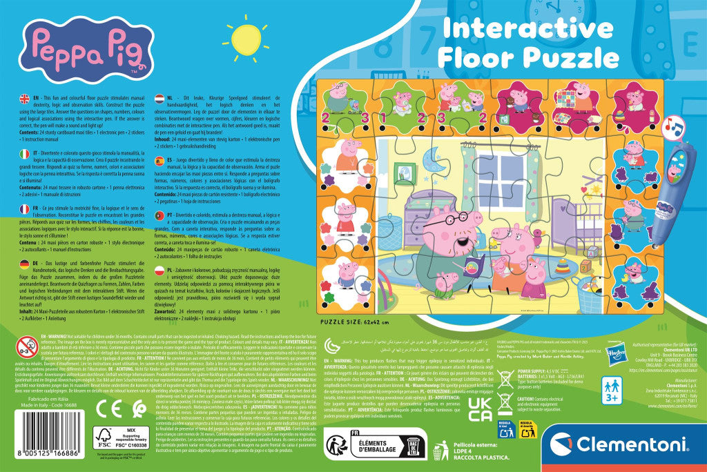 Peppa Pig Reading interaktīva 24 gabalu puzle Clementoni