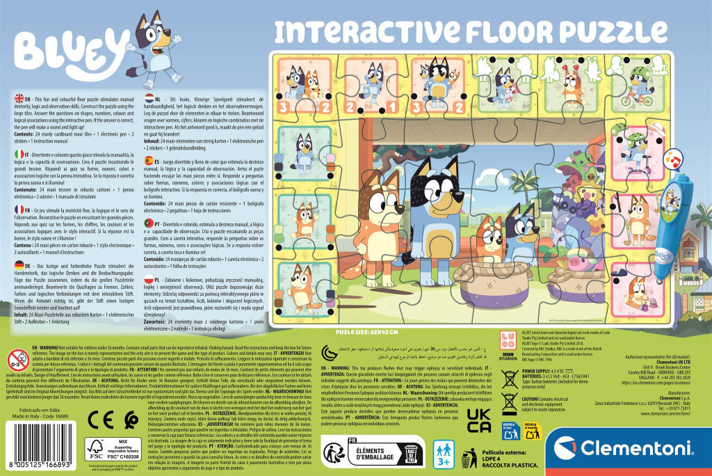 Bluey Playtime interaktīvā 24 gabalu puzle Clementoni