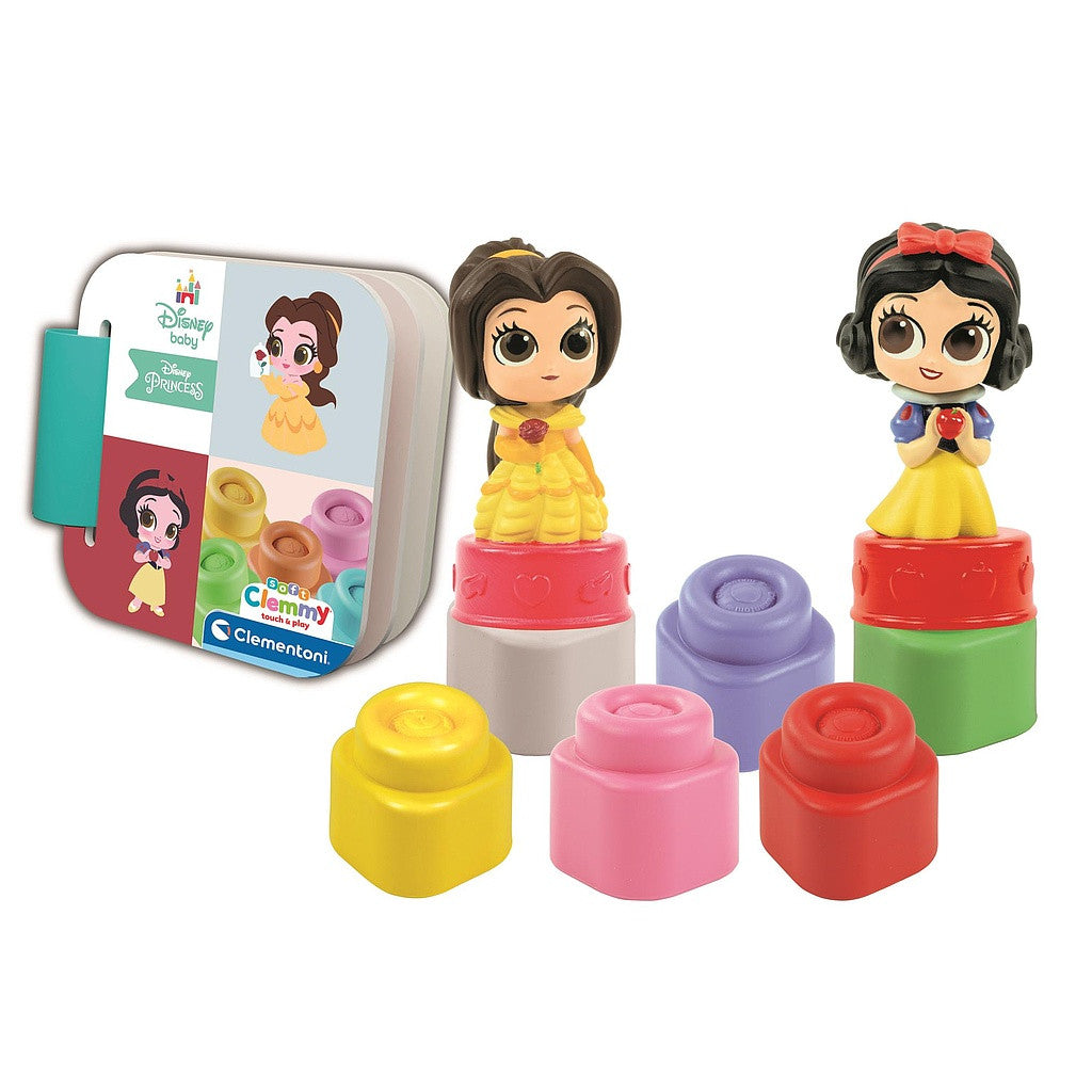 Disney princeses Klemijas Sniegbaltītes un Bellas klucīšu komplekts ar grāmatu Clementoni