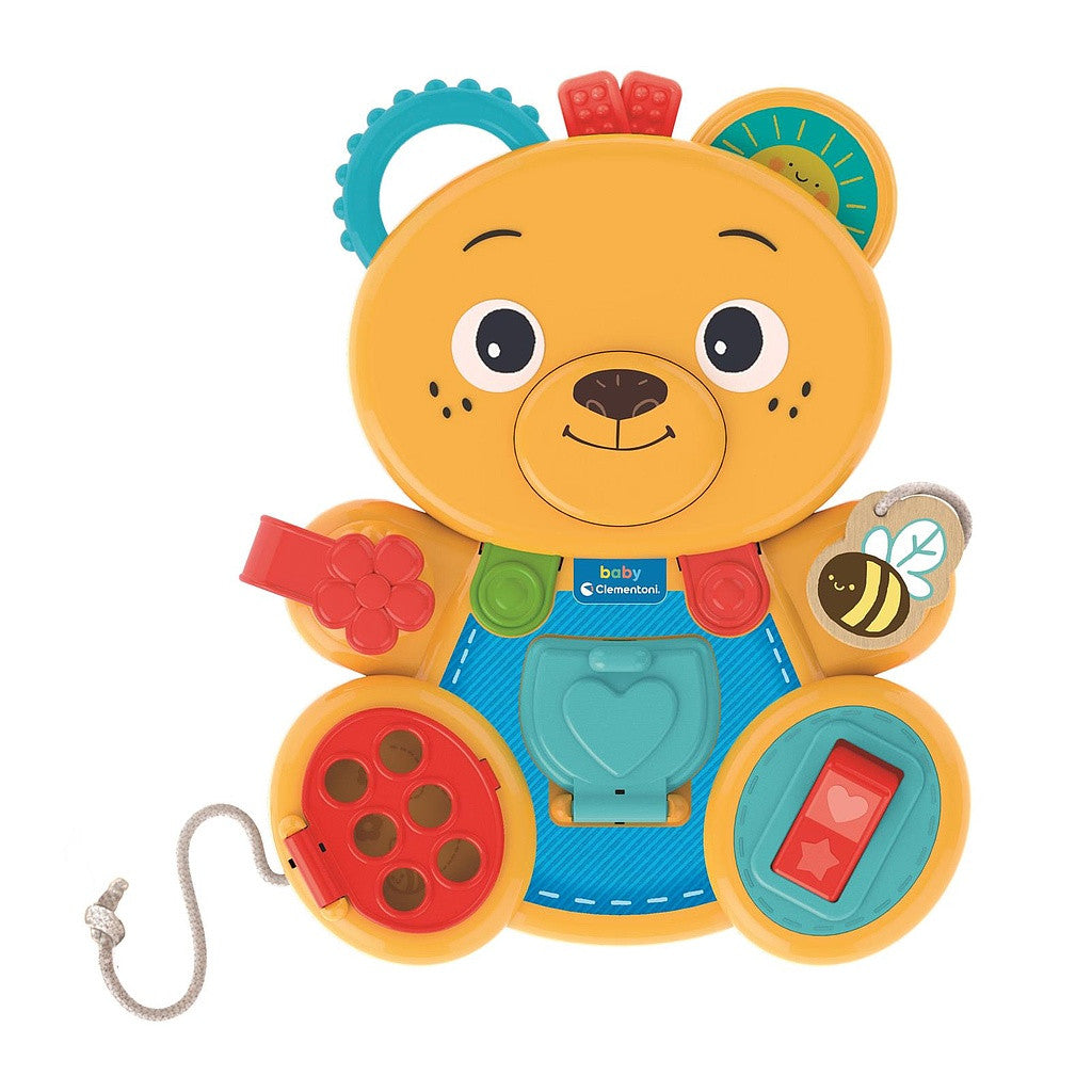 Krāsainā Montessori rotaļu lācīša aktivitāšu rotaļlieta Clementoni