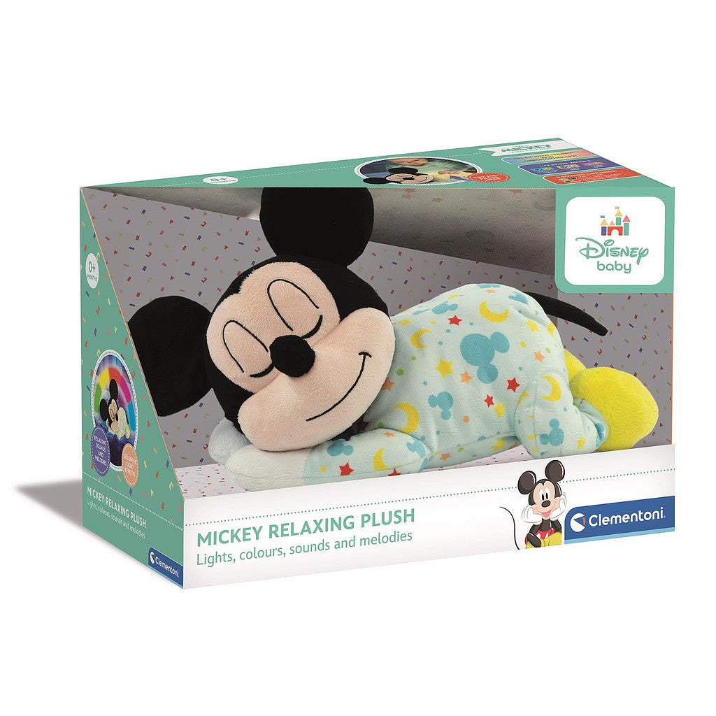Disney Mickey vēderiņa miega līdzeklis plīša rotaļlieta Clementoni