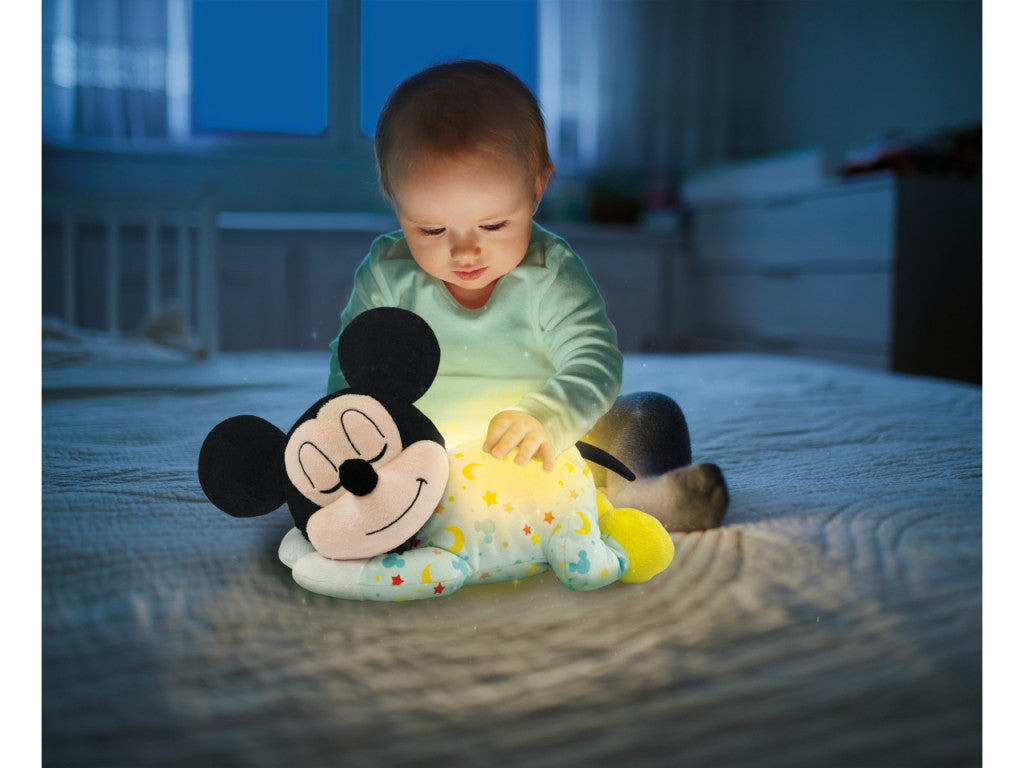 Disney Mickey vēderiņa miega līdzeklis plīša rotaļlieta Clementoni