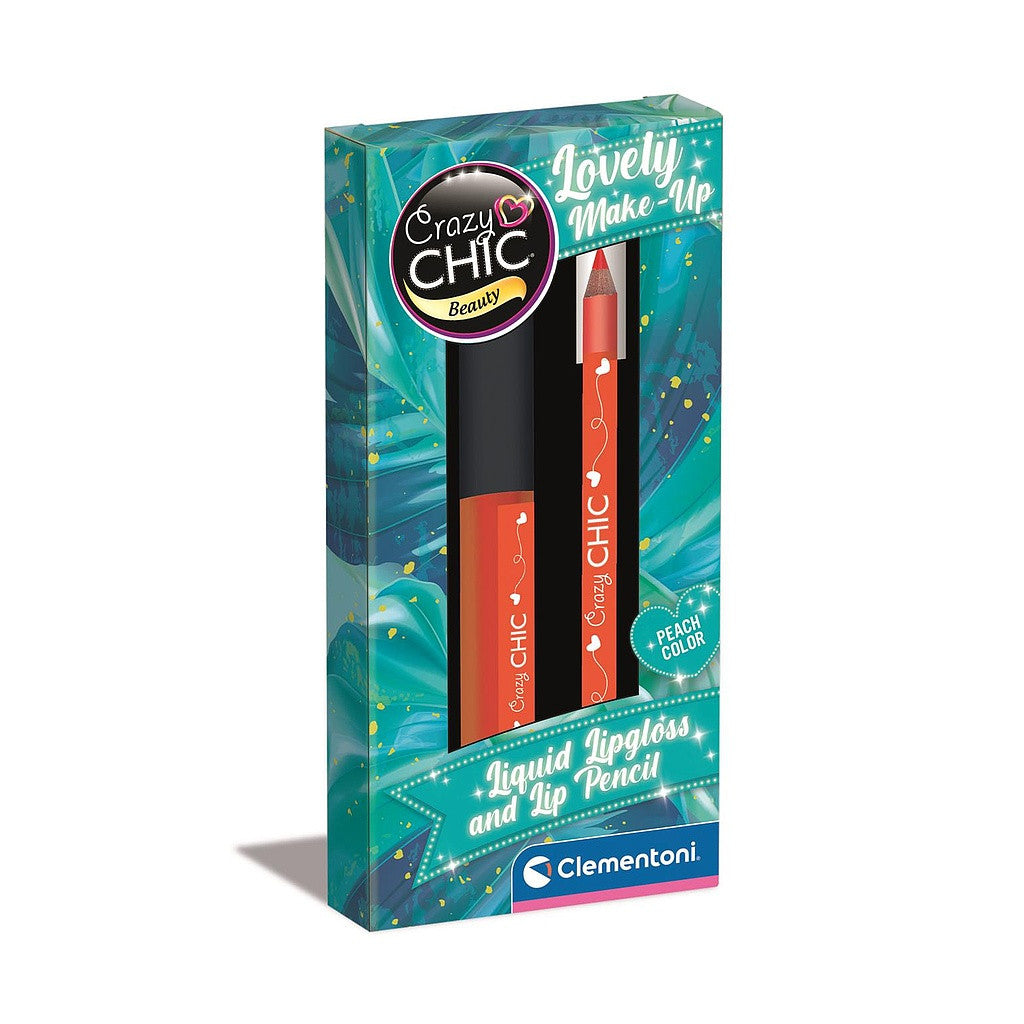 Crazy Chic Peach lūpu spīdums un lūpu laineris Clementoni