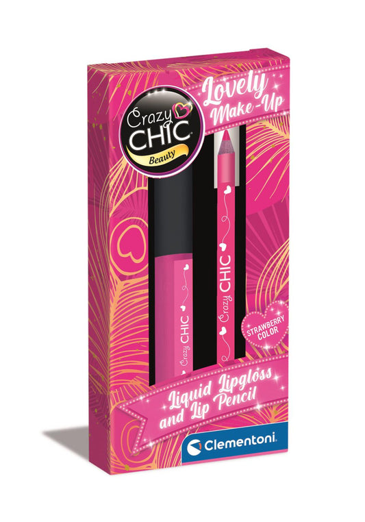 Crazy Chic Strawberry lūpu spīdums un lūpu laineris Clementoni