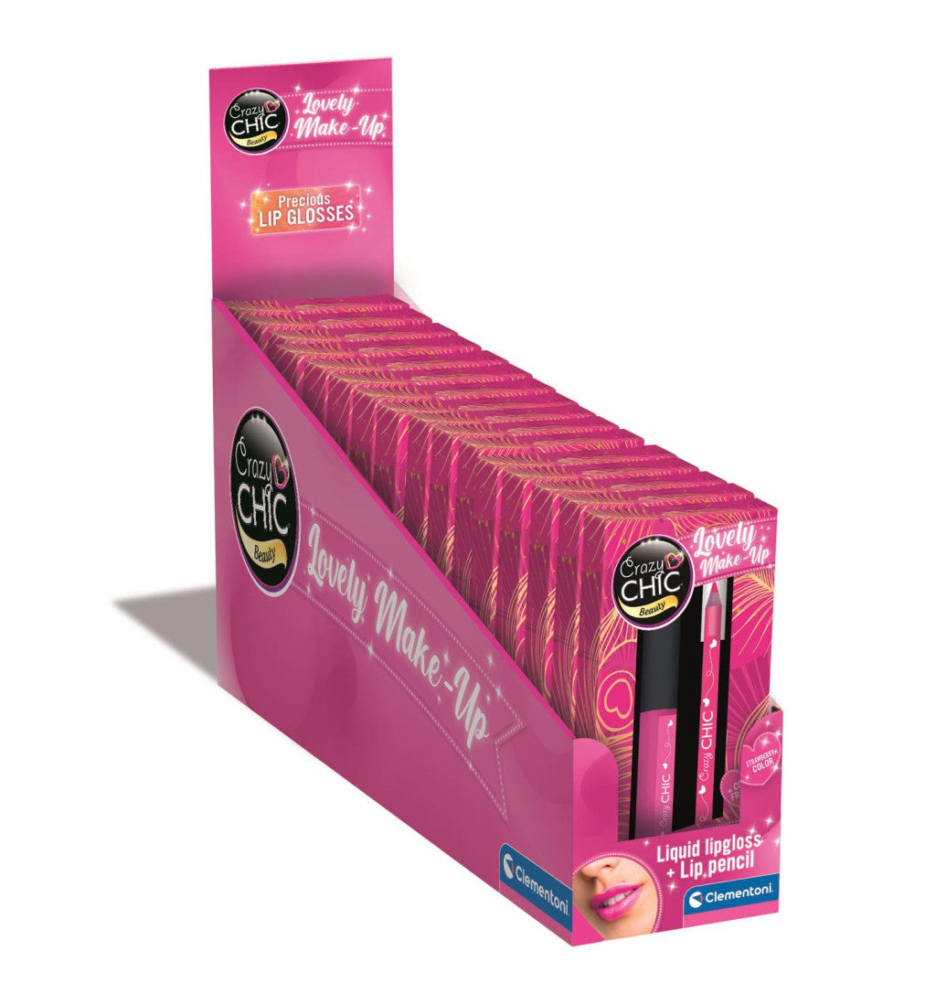 Crazy Chic Strawberry lūpu spīdums un lūpu laineris Clementoni