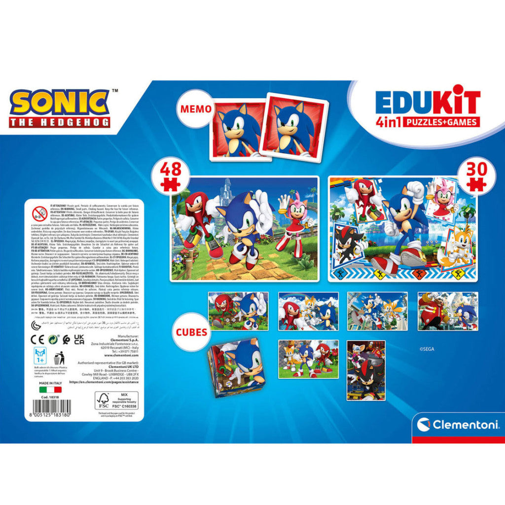 Sonic the Hedgehog varoņu 4 vienā spēles kolekcija Clementoni