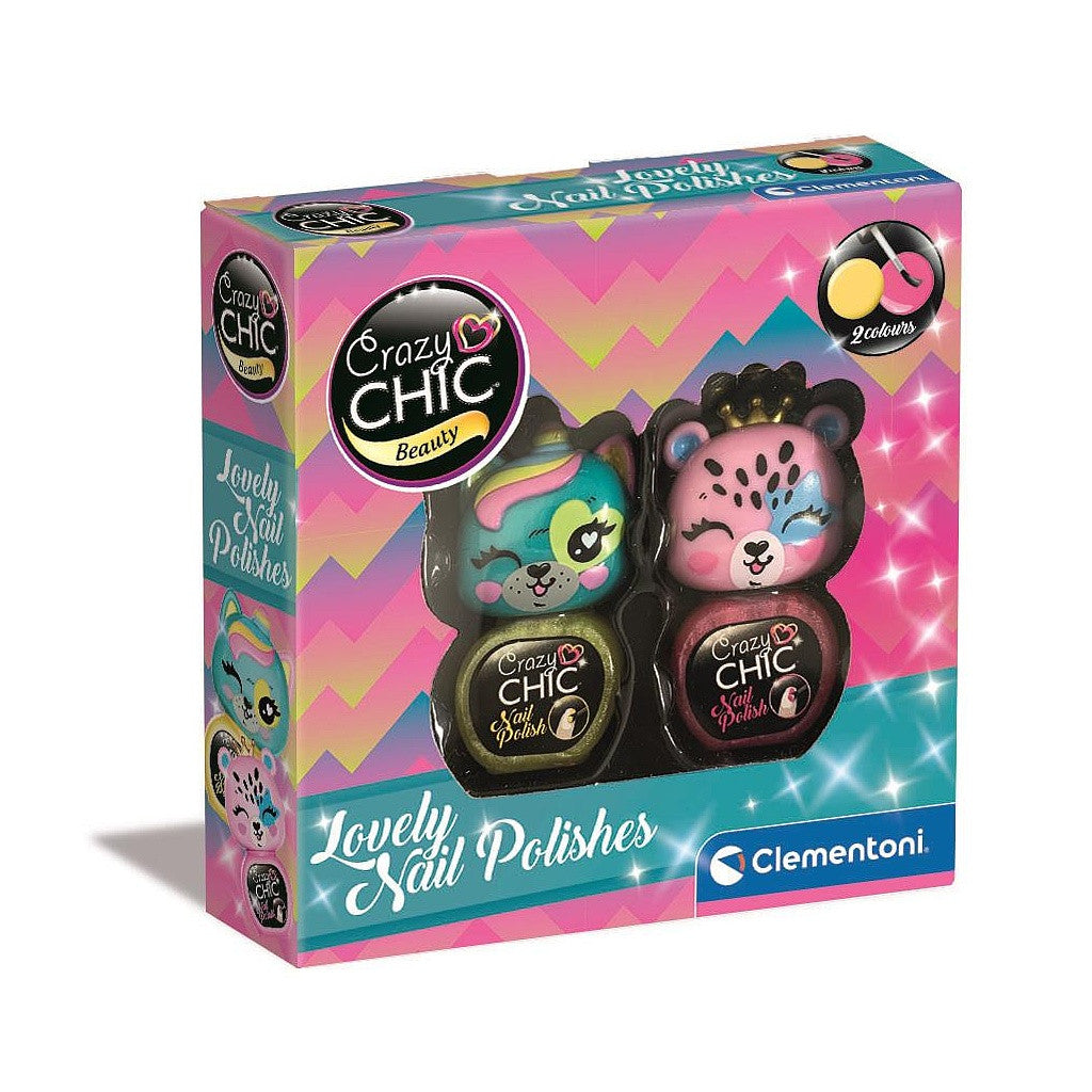 Crazy Chic Lovely Bears mirdzošu nagu laku komplekts Clementoni