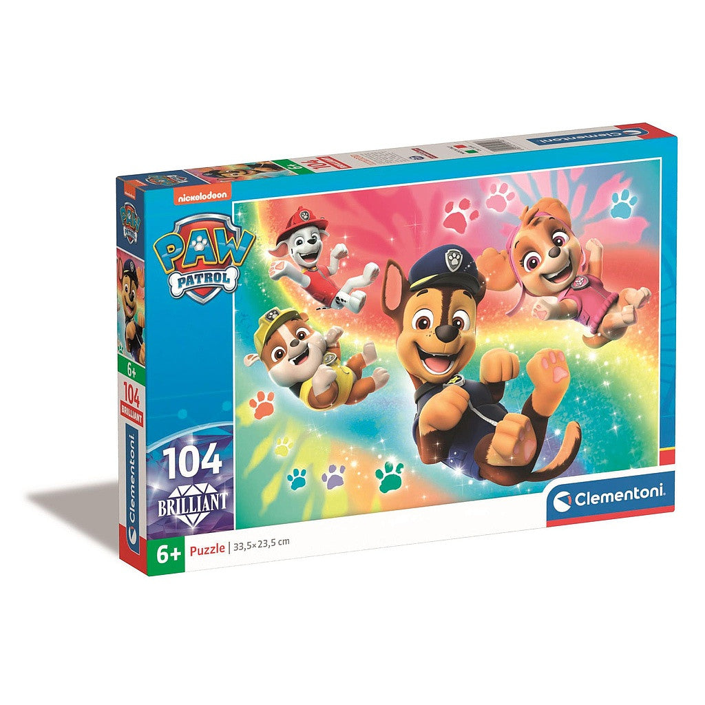 Ķepu patruļa Rainbow 104 detaļu Brilliant puzle Clementoni