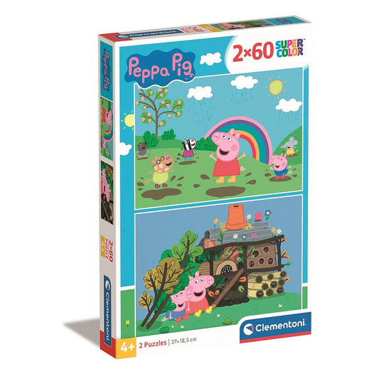 Peppa Pig dabas klase 2x60 gabaliņu puzle Clementoni