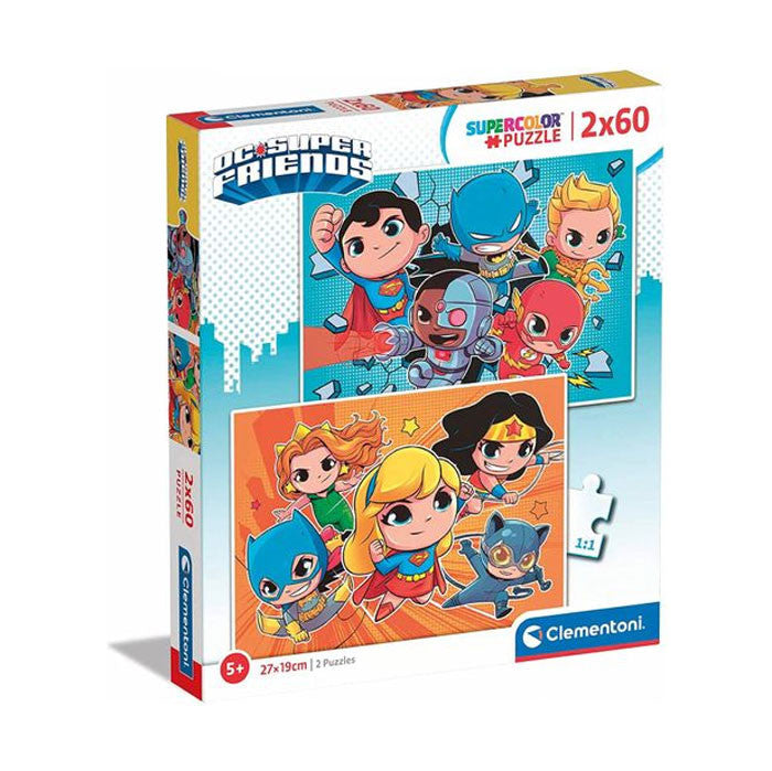 Jusice League Mini Friends DC Super Hero 2x60 gab. puzle Clementoni