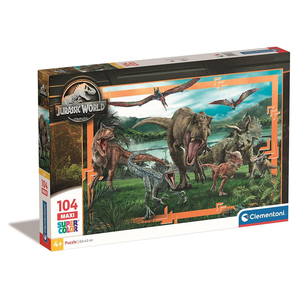 Jurassic World Predator-Prey 104 db-os maxi puzle Clementoni