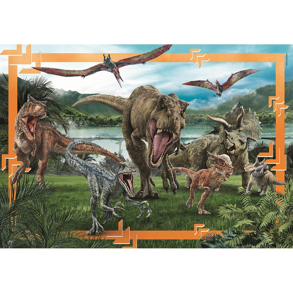 Jurassic World Predator-Prey 104 db-os maxi puzle Clementoni