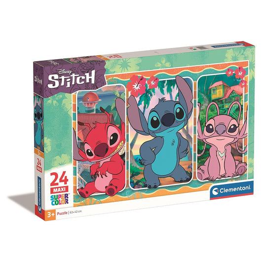 Disney Lilo un Stitch Evile 24 detaļu maksi puzle Clementoni